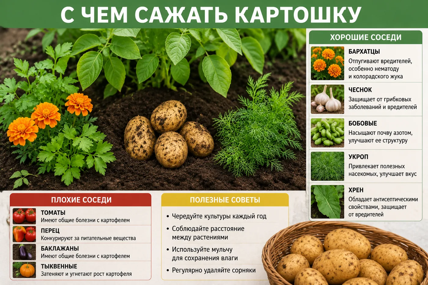 с чем сажать картошку