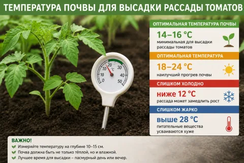 Температура почвы для высадки рассады томатов