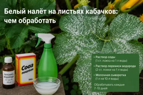 Белый налёт на листьях кабачков: чем обработать