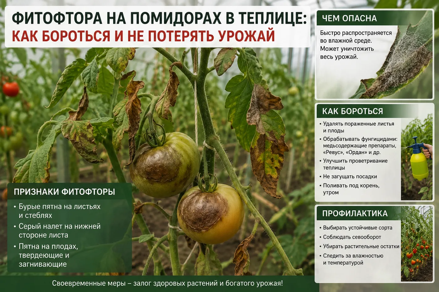 Фитофтора на помидорах в теплице как бороться и не потерять урожай