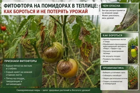 Фитофтора на помидорах в теплице: как бороться и не потерять урожай