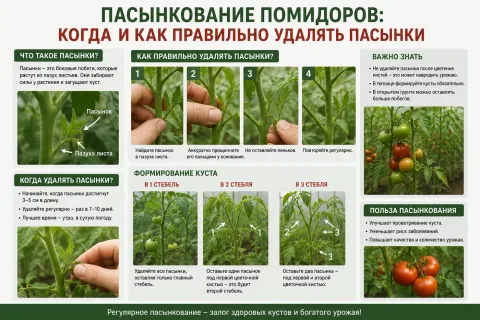 Пасынкование помидоров: когда и как правильно удалять пасынки