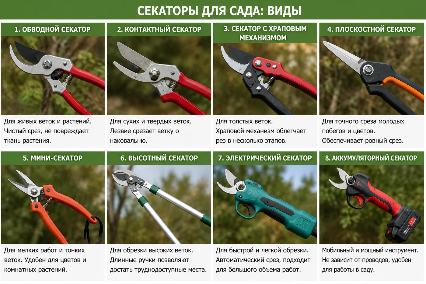 секатор для сада виды