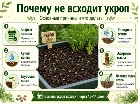 Почему не всходит укроп: 6 причин и что делать